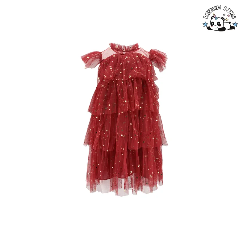 LEZONKIDS - Vestido de verão para meninas sem mangas com lantejoulas, vestido de princesa para festa, vestido de cerimônia, vestido de gala para crianças
